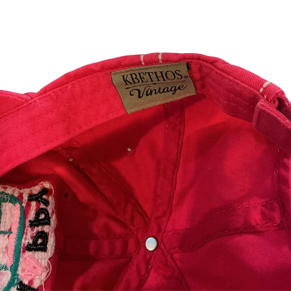 KBETHOS Vintage Happy Camper Distressed Baseball Cap Hot Pink Embroidered Hat